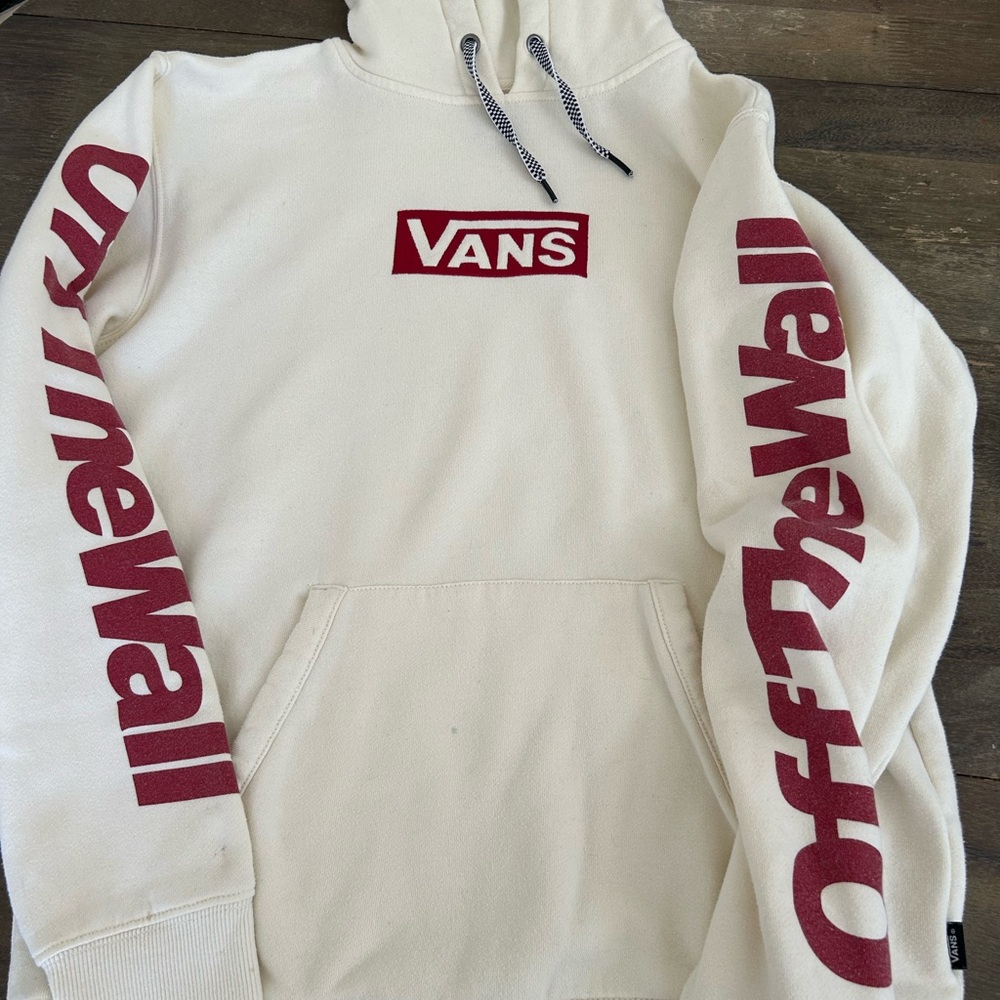 Vans Off The Wall Cream Hoodie Size Small
